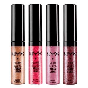 4 NYX Glam Lip Gloss Aqua Luxe, brand new in package, never used